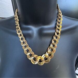 Vintage Monet Gold plated Double Link Necklace